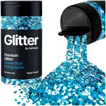 Glitter Shaker okeāna zilais hologrāfiskais sejas 