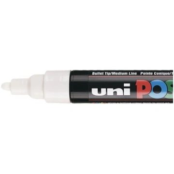 Marķieris ūdens bāzes UNI Posca PC-5M balts (1) Un
