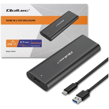 Qoltec Enclosure for M.2 SSD NVMe USB-C (AIQOLK000