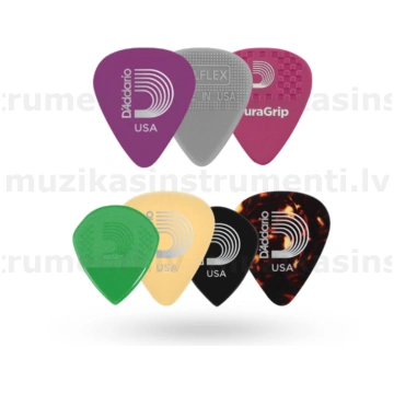 D"Addario Assorted Guitar Picks, 7-pack, Medium 1X