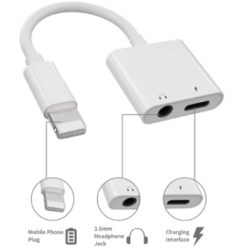 iLike AX7 Dual Lightning Audio Adapter to 3.5mm He