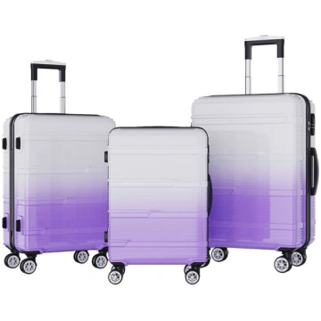 3 daļu čemodānu komplekts balti violets – dizaina 