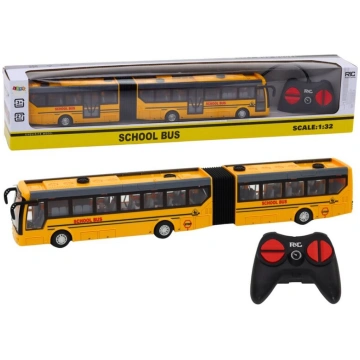 Ar pulti vadāms Skolas autobuss, dzeltens Nav norā