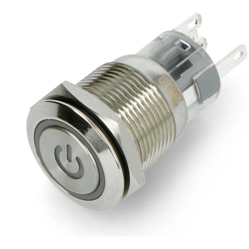 ON-OFF switch monostable - flat - blue - 220V OEM 