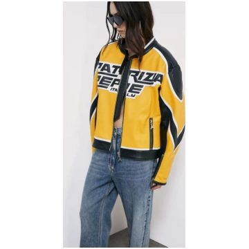 Racing leather biker jacket