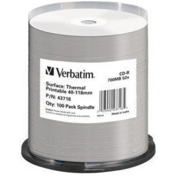 Verbatim CD-R Thermal Printable No ID Brand 700 MB