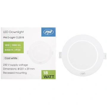 LED spotlight PNI D-Light CL2518 18W, recessed, ro