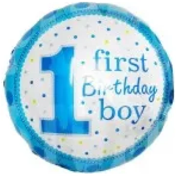 Balons ar folliju "First Birthday Boy" 18" 00416