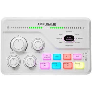 Fifine SC8W RGB gaming mixer (white) | SC8W | 5410