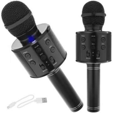 Bērnu karaoke mikrofons ar skaļruni, melns Nav nor