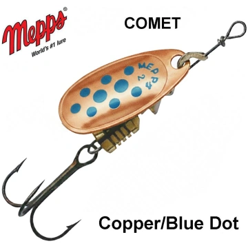 Rotējošais Vizulis Mepps Comet Copper Blue Dots 2 