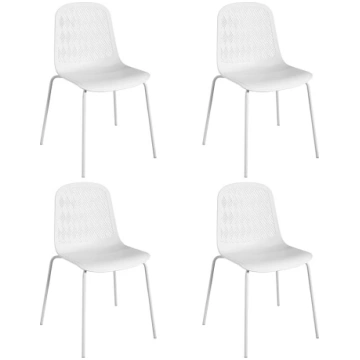 KM Legend Armless Modern Chairs with Metal Legs fo