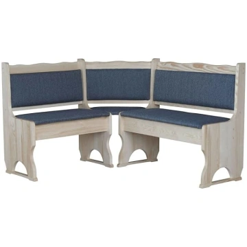 k koma Corner Bench Untreated with Solid Wood Padd