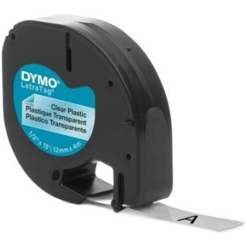Dymo label printer tape LetraTag Plastic 12mmx4m, 