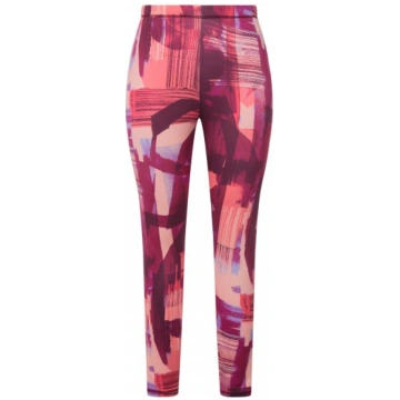 Ulla Popken Abstract Print Ski Leggings Red - Džin
