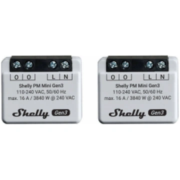 KOMPLEKTS 2 SHELLY PM MINI GEN3 KONTROLIERI PMMini