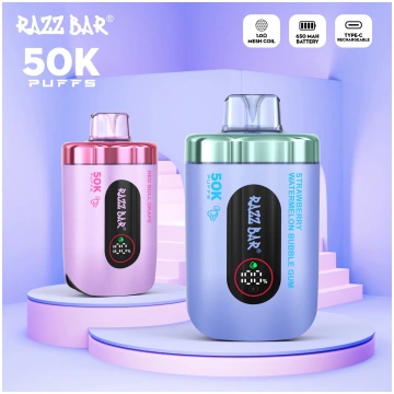 650 mAh ricaricabile Razz Bar 50K Nicotina 2% o 5%