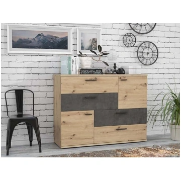 Forte Skive Refined Chest of Drawers with 2-Colour