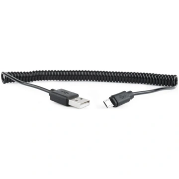 Gembird micro USB cable 2.0 coiled cable black 1.8