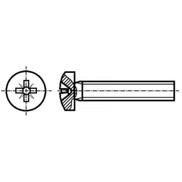 Screw | M2,5x12 | DIN: 7985A | Head: cheese head |