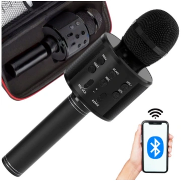 Bezvadu karaoke mikrofons ar Bluetooth skaļruni un