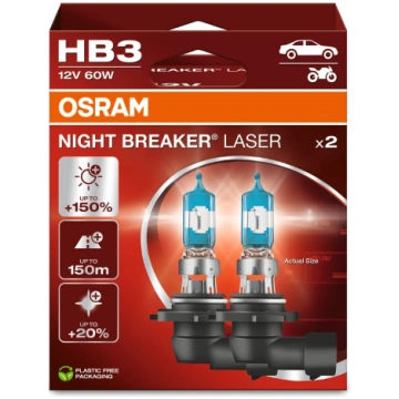 Kvēlspuldze HB3 12V OSRAM Night Breaker Laser +150