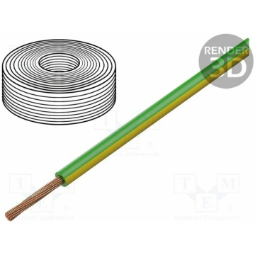 Wire; H07V2-K; stranded; Cu; 25mm2; PVC; green-yel
