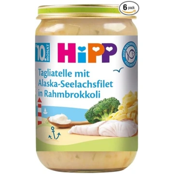 HiPP Tagliatelle ar Alaska Pollock fileju krējuma 