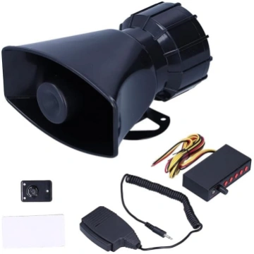 Brīdinājuma sirēna, 12 V, 100 W, 125 dB, megafons,