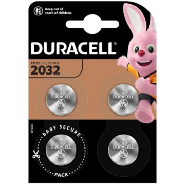 Duracell CR2032 3V baterijas, 4 gab