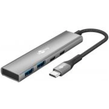 Goobay Slim 4-Port USB Hub, USB-C to USB-C/USB-A, 