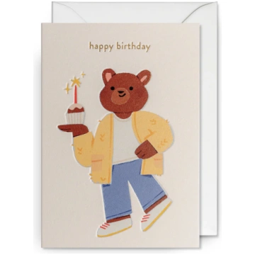 Kartīte Bear and Cupcake, Happy Birthday