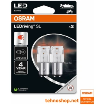 Osram P21/5W-LED AUTOLAMPAS 12V 7528DRP Red 1,7W 2