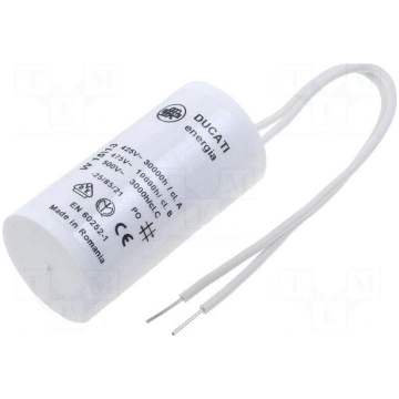 Capacitor: motors, run | 1.5uF | 475VAC | Ø28x55mm