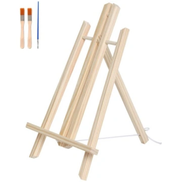 Galda regulējams priežu koka molberts ar otu 40 cm