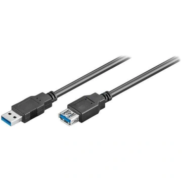 Cable; USB 3.0; USB A socket,USB A plug; 1.8m; bla