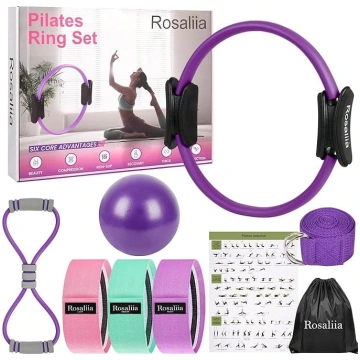 Pilates gredzens komplekts ar Pilates bumbu, gurnu