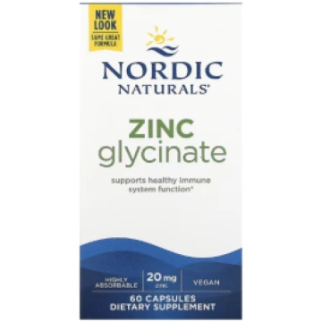 Zinc Glycinate 20 mg Nordic Naturals 60 caps