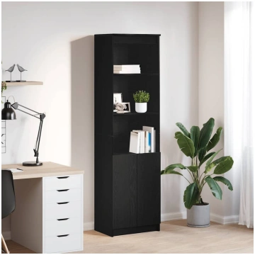 Vidaxl Kumode Melna Ozols 50x35x180 Cm Koks Līmēts
