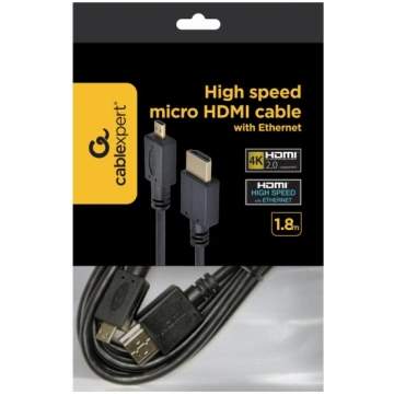 Kabelis HDMI-MICRO HDMI 1.8M/V.2.0 BLK CC-HDMID-6 