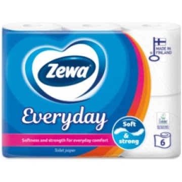 TUALETES PAPĪRS ZEWA EVERYDAY 3 KĀRTU 6 RUĻĻI