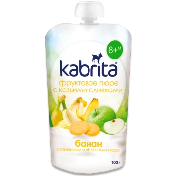 Vaisių tyrė Kabrita® „Bananas su sausainiais“ nuo 