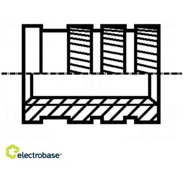 Threaded insert; brass; without coating; M2,5; BN: