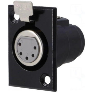 Socket | XLR | female | PIN: 5 | with push button 