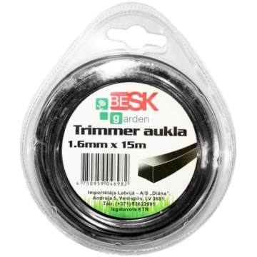 Trimmer aukla 1.6mm*15m kvadr. BESK