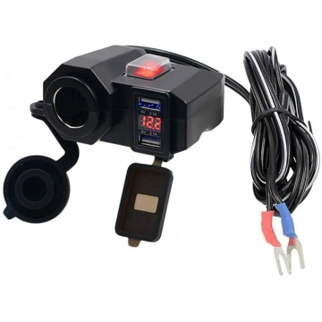 D74CS Motociklu dubultā USB ligzda lādētāja kontak