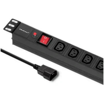 Qoltec Strāvas pagarinātājs RACK 19" | 1U | 10A | 