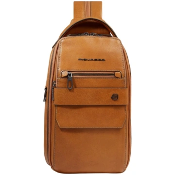Piquadro - Zaino monospalla uomo in pelle porta iP