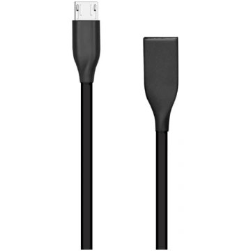 Silicone cable USB - Micro USB (black, 1m) Extra D
