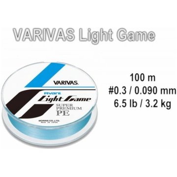 Pītā aukla VARIVAS Avani LIGHT Game PE100 - 0.3 | 